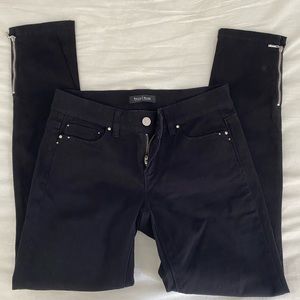 White House Black Market Womens Black Velvet slim leg pants